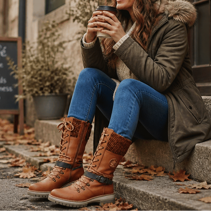 Cozette – Winterstiefel mit Strickschaft für breite Füße