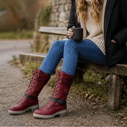 Cozette – Winterstiefel mit Strickschaft für breite Füße