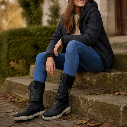 Cozette – Winterstiefel mit Strickschaft für breite Füße
