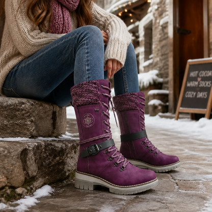 Cozette – Winterstiefel mit Strickschaft für breite Füße