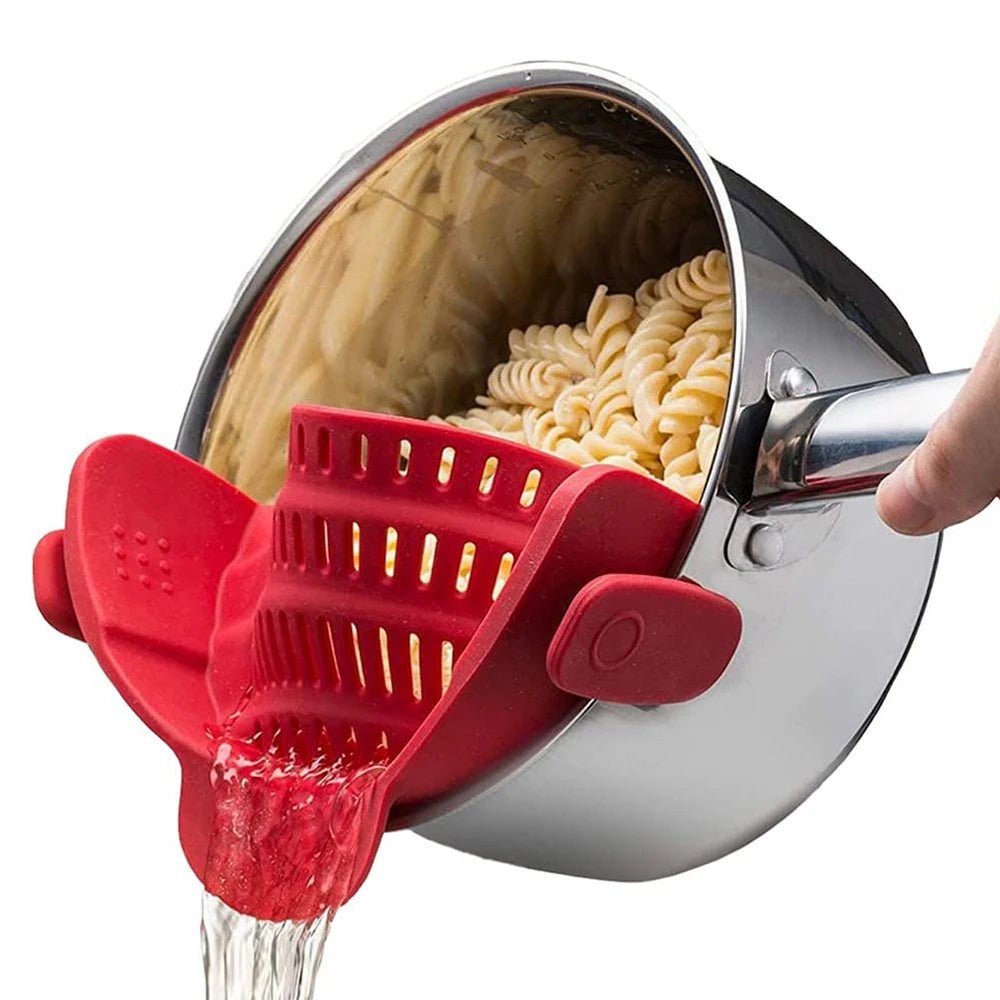 ClipDrain Elite — Anklemmbares Topfsieb zum Abgießen von Pasta und Gemüse