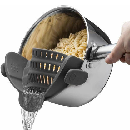 ClipDrain Elite — Anklemmbares Topfsieb zum Abgießen von Pasta und Gemüse
