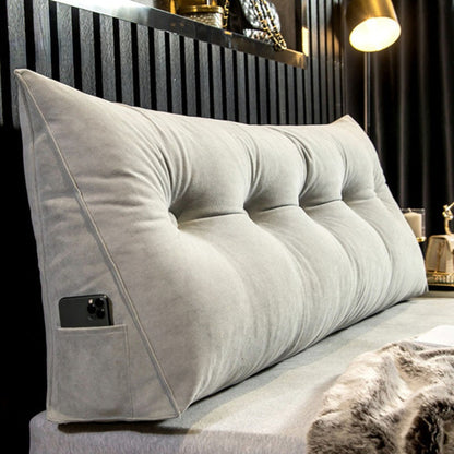 Ergonomisches Rückenstützkissen PremiumKissen™ | Bio-Baumwollbezug & stützende Füllung | Mit Seitentasche | Für Bett & Sofa