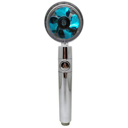 Duschkopf mit Propeller-Turbine & Filter | Spürbar mehr Druck & 360° verstellbar | Wasser sparen, abnehmbar, Standardanschluss