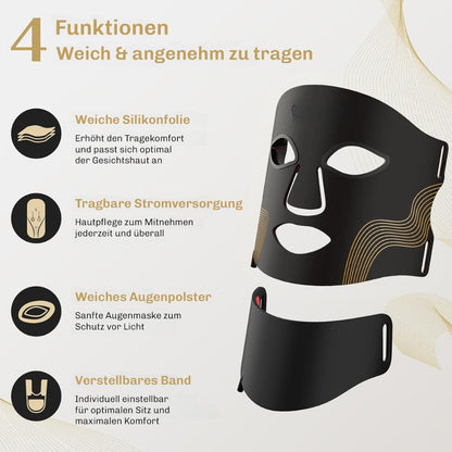 HautGlow™ | Rotlichtmaske | LED Gesichtsmaske | Haut Lichttherapie