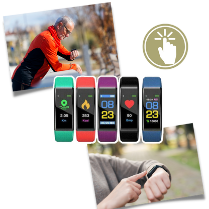 Senioren-Smartwatch mit Herzfrequenz- und Blutdruckmessung