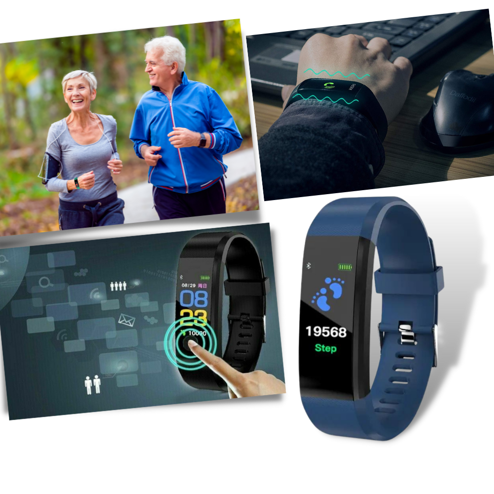 Senioren-Smartwatch mit Herzfrequenz- und Blutdruckmessung