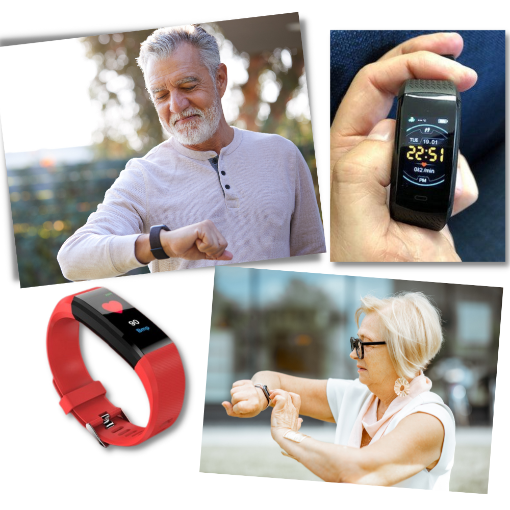 Senioren-Smartwatch mit Herzfrequenz- und Blutdruckmessung