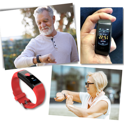 Senioren-Smartwatch mit Herzfrequenz- und Blutdruckmessung