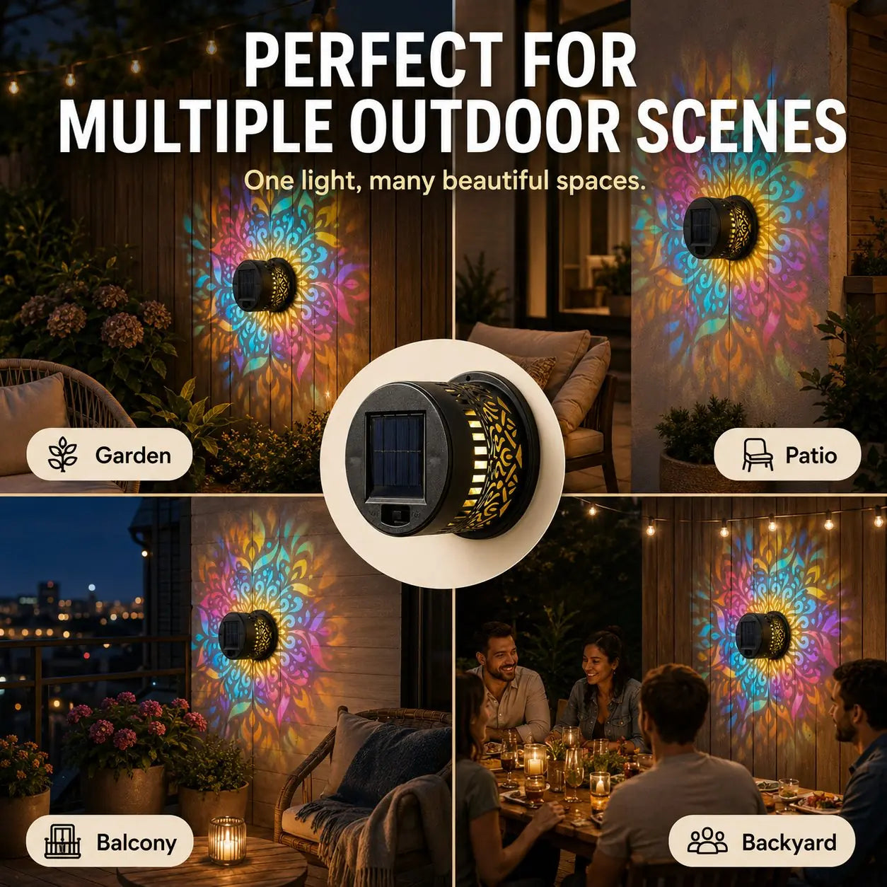 1+1 Gratis | MoonPetal™ Solar-Wanddeko mit Beleuchtung | Nur noch heute!