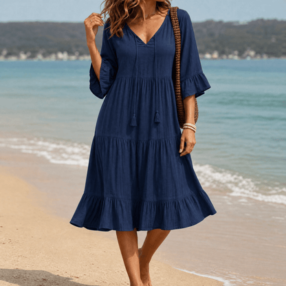 Solera™ – Breezy V-Neck Cotton Dress