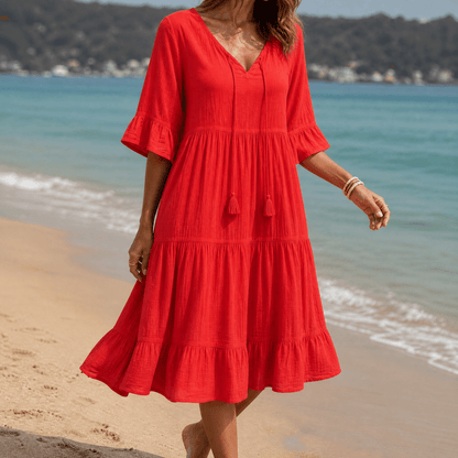 Solera™ – Breezy V-Neck Cotton Dress