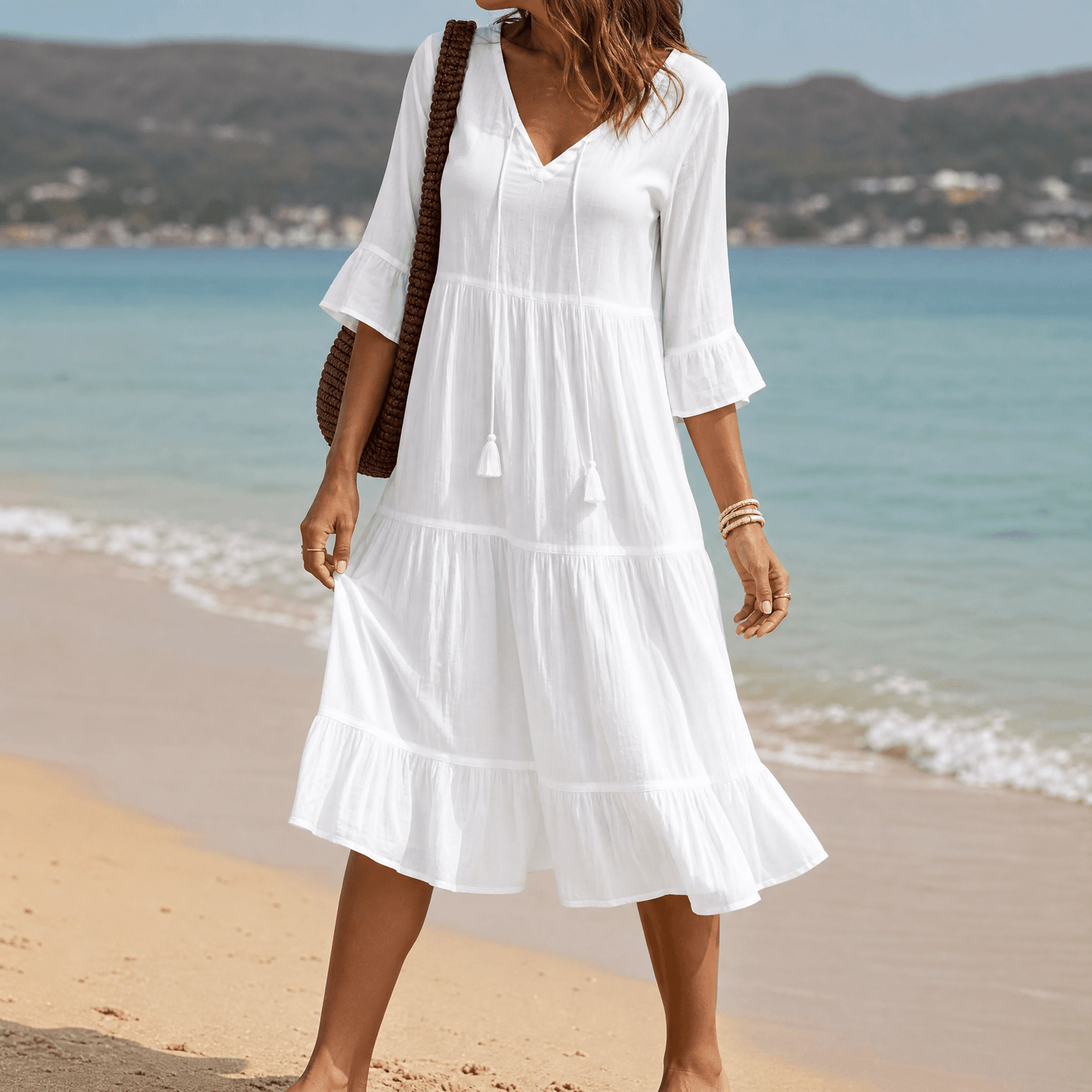 Solera™ – Breezy V-Neck Cotton Dress