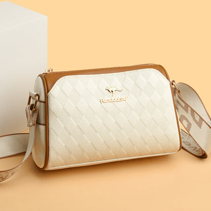 Damen Crossbody Tasche | 3-lagige Fächer & Große Kapazität | PU-Leder mit Diamantmuster | Verstellbarer Schulterriemen