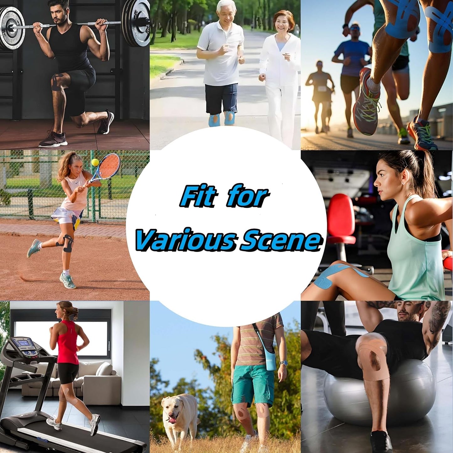 FlexiKnee – Kinesiologie-Tape für Stabilität (6 Stück) | 50% RABATT