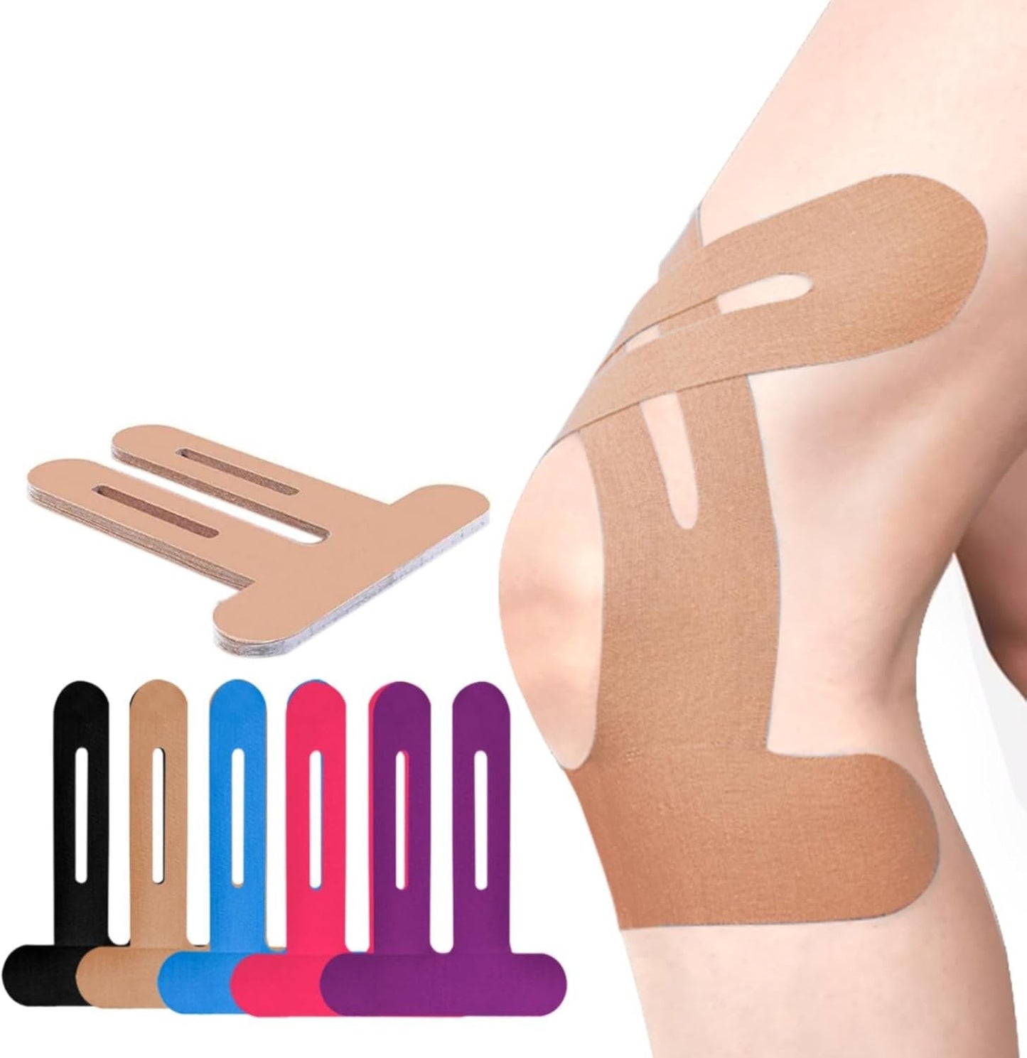 FlexiKnee – Kinesiologie-Tape für Stabilität (6 Stück) | 50% RABATT