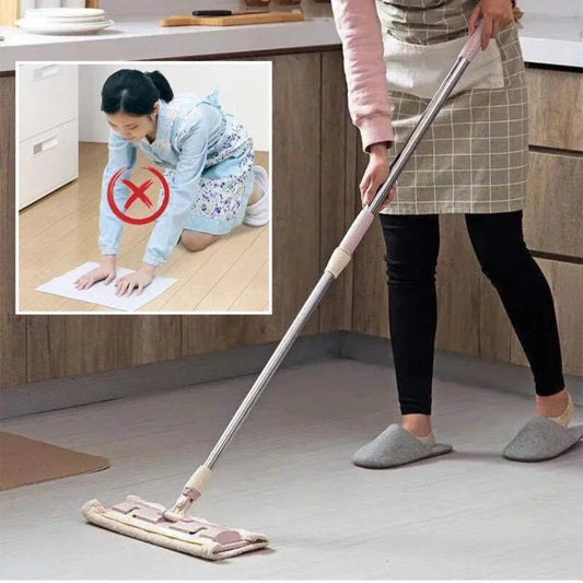 MopMaster™ | Flachmopp mit Edelstahlgriff, mit wiederverwendbaren, waschbaren Wischtüchern
