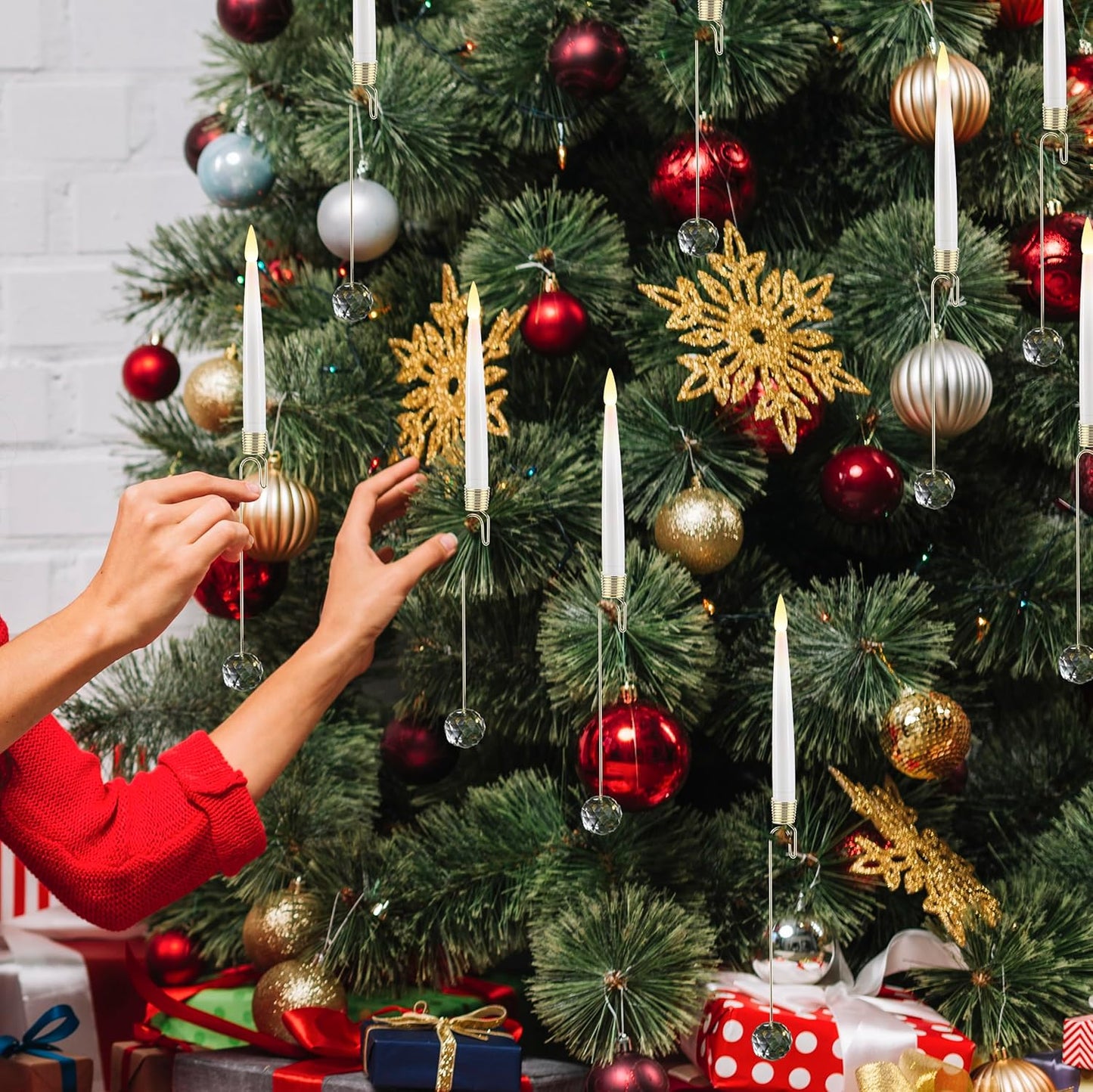 3+3 Gratis | X-MasGlow – LED-Weihnachtsbaumkerzen mit Kristallhaken