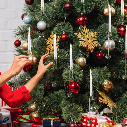 3+3 Gratis | X-MasGlow – LED-Weihnachtsbaumkerzen mit Kristallhaken