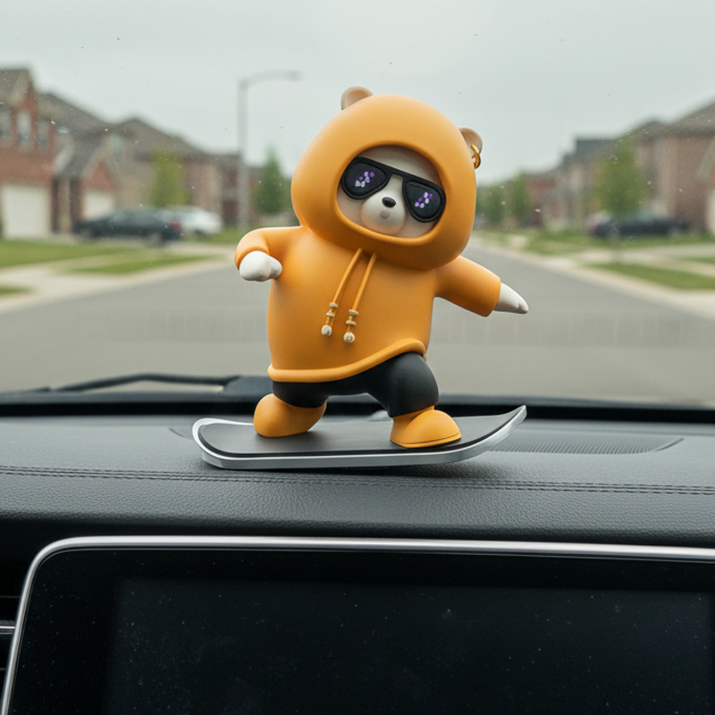 SkateBear – Lustiges Skateboard-Bär Autoornament | 1+1 GRATIS