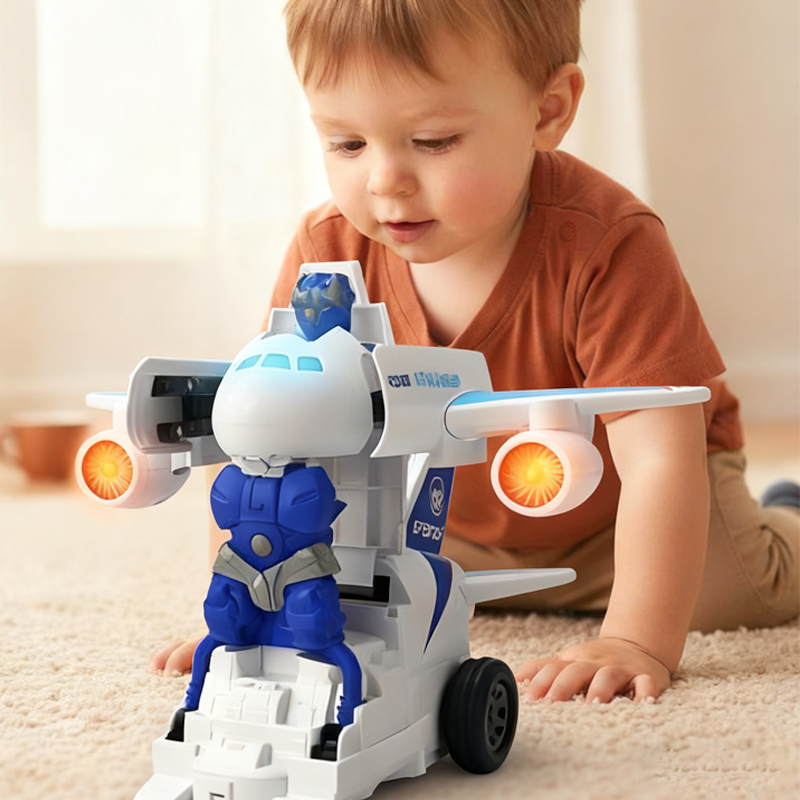 SkyBot – 2-in-1 Flugzeug-Roboter-Spielzeug