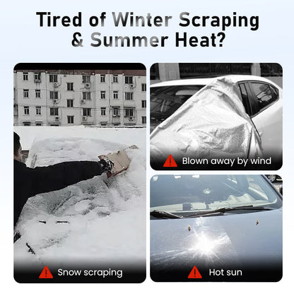 Letzter Tag Rabatt! | FrostGuard™ – Magnetische Auto-Schneeabdeckung gegen Schnee, Eis & Frost!