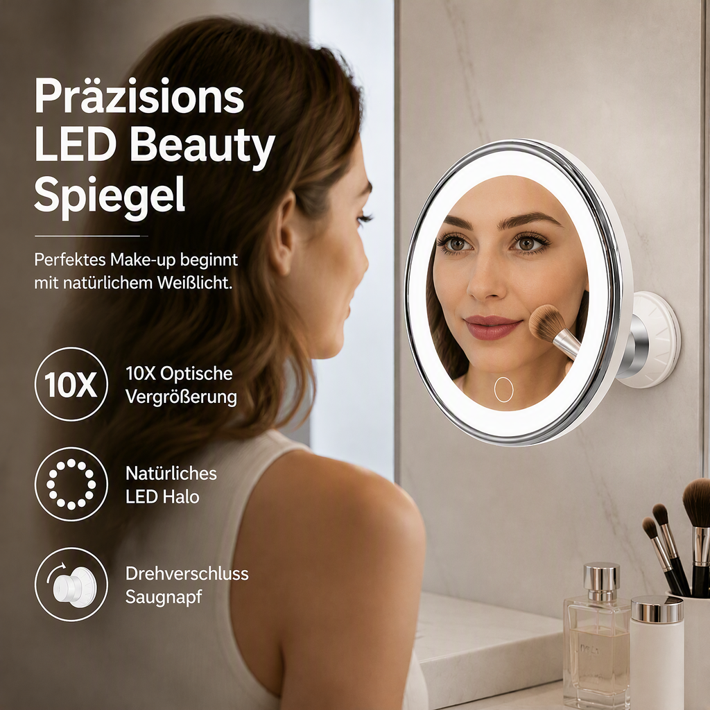 LuminaGlow™ 10-fach LED-Vergrößerungsspiegel