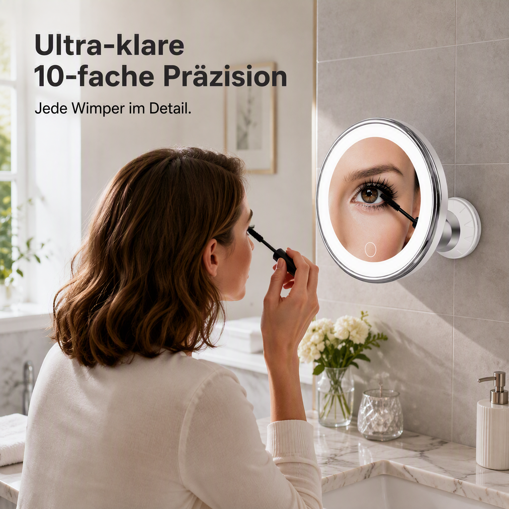 LuminaGlow™ 10-fach LED-Vergrößerungsspiegel
