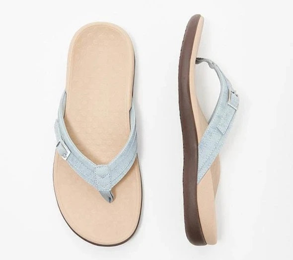 Orthopädische Damen Sommersandalen mit ergonomischem Fußbett | Rutschfest & bequem | 3-Zonen-Support, EU 35–42, Farbenwahl