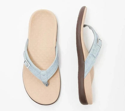 Orthopädische Damen Sommersandalen mit ergonomischem Fußbett | Rutschfest & bequem | 3-Zonen-Support, EU 35–42, Farbenwahl