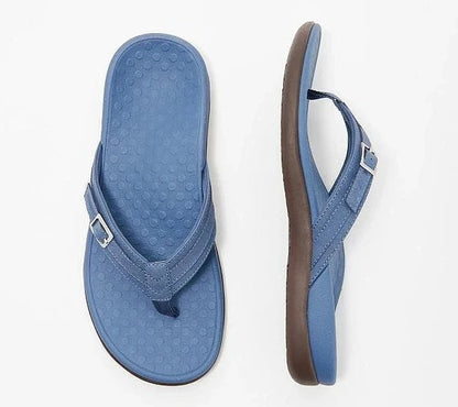 Orthopädische Damen Sommersandalen mit ergonomischem Fußbett | Rutschfest & bequem | 3-Zonen-Support, EU 35–42, Farbenwahl