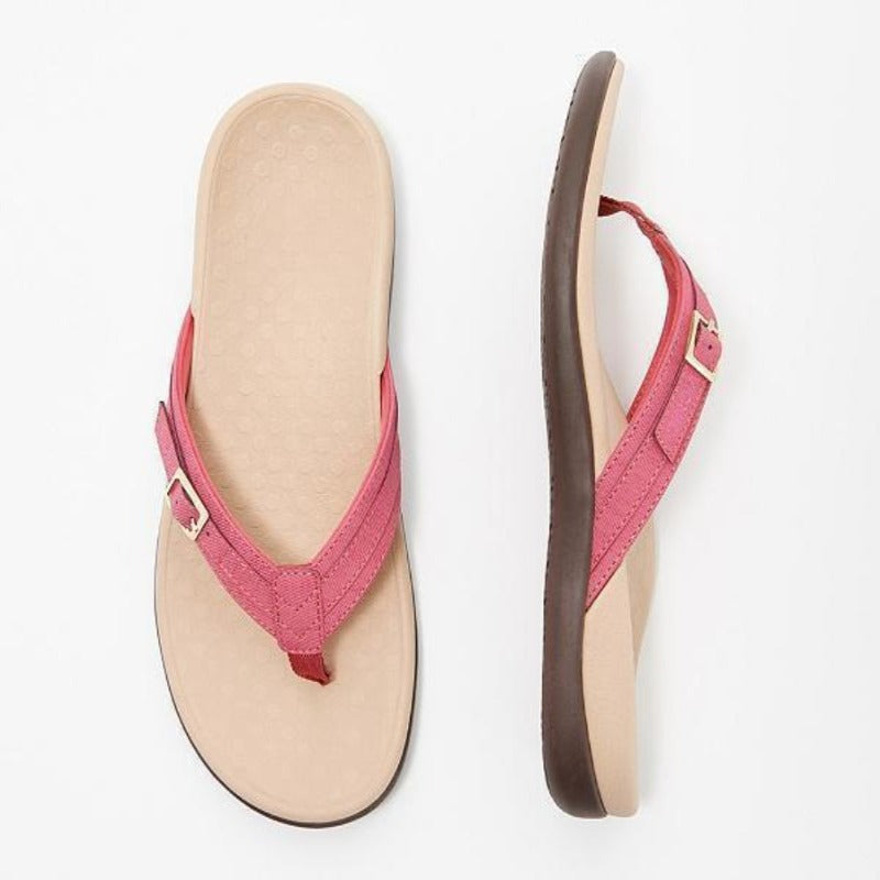 Orthopädische Damen Sommersandalen mit ergonomischem Fußbett | Rutschfest & bequem | 3-Zonen-Support, EU 35–42, Farbenwahl