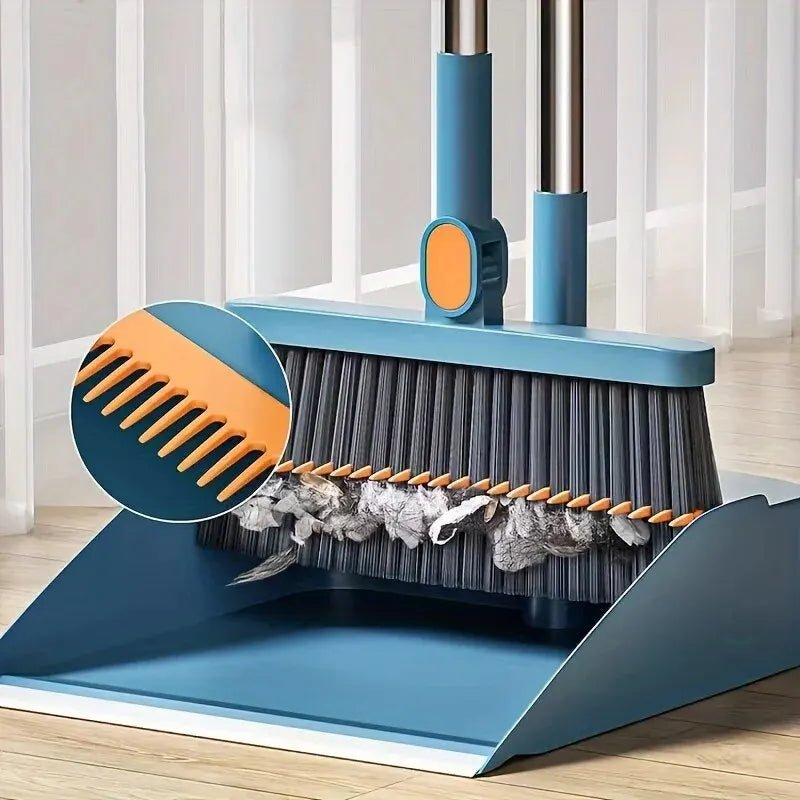 SwiftSweep Pro — Besen- und Kehrschaufel-Set mit langem Stiel und aufrechter Aufbewahrung