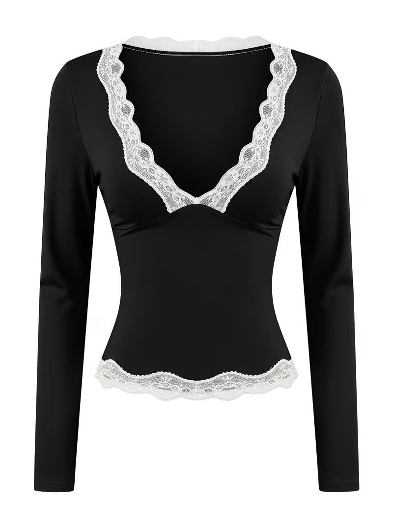 Amelia™ | Elegantes Damen Spitzen-Longsleeve