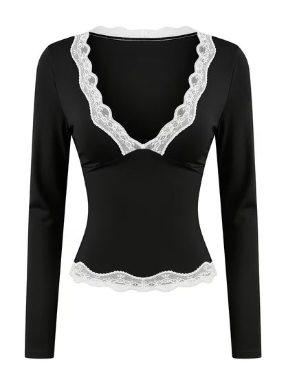 Amelia™ | Elegantes Damen Spitzen-Longsleeve