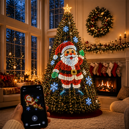 Glowmation™ | App-gesteuerte LED-Weihnachtsbaum-Lichterkette mit animierten Lichteffekten