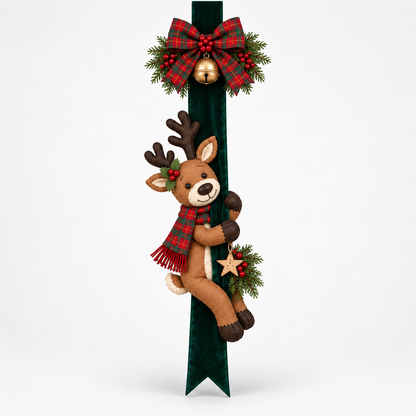 Hollyhug™ – 3D-Weihnachts-Türhänger mit Weihnachtsmann & Rentier | Festliche Deko für eine zauberhafte Weihnachtszeit!