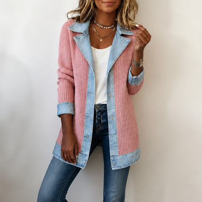 Ribova – Stylische Übergangsjacke mit Denim-Look und wärmender Steppung