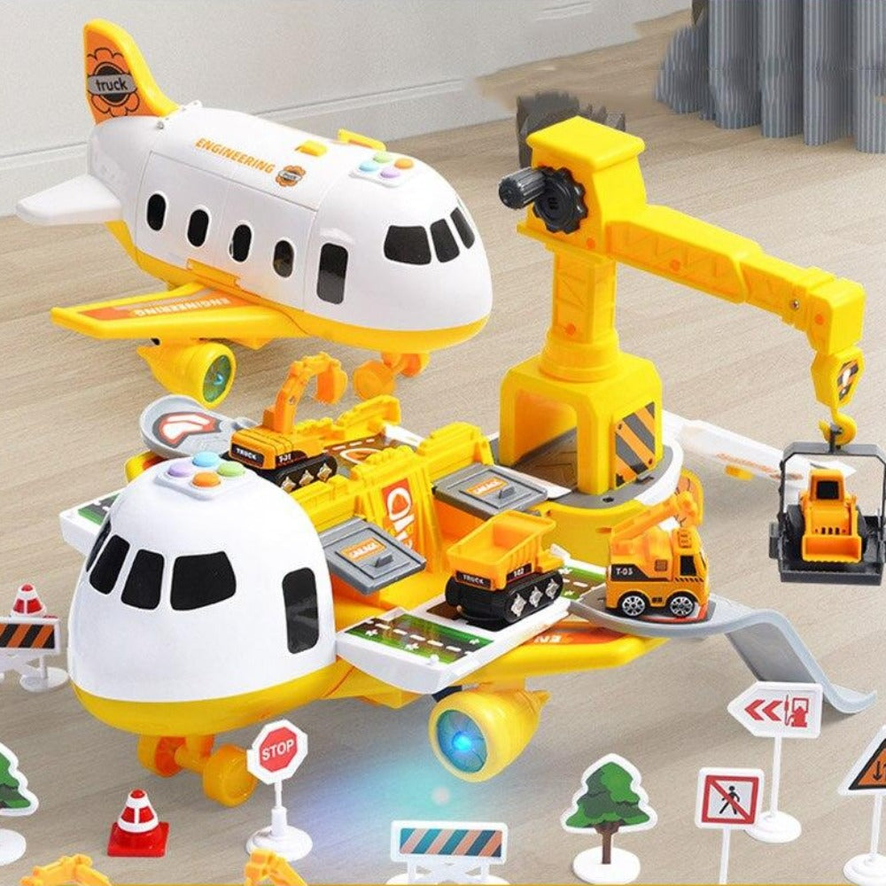 SkyBuilder™ | Flugzeugset mit Mini-Baufahrzeugen für kreative Entdecker