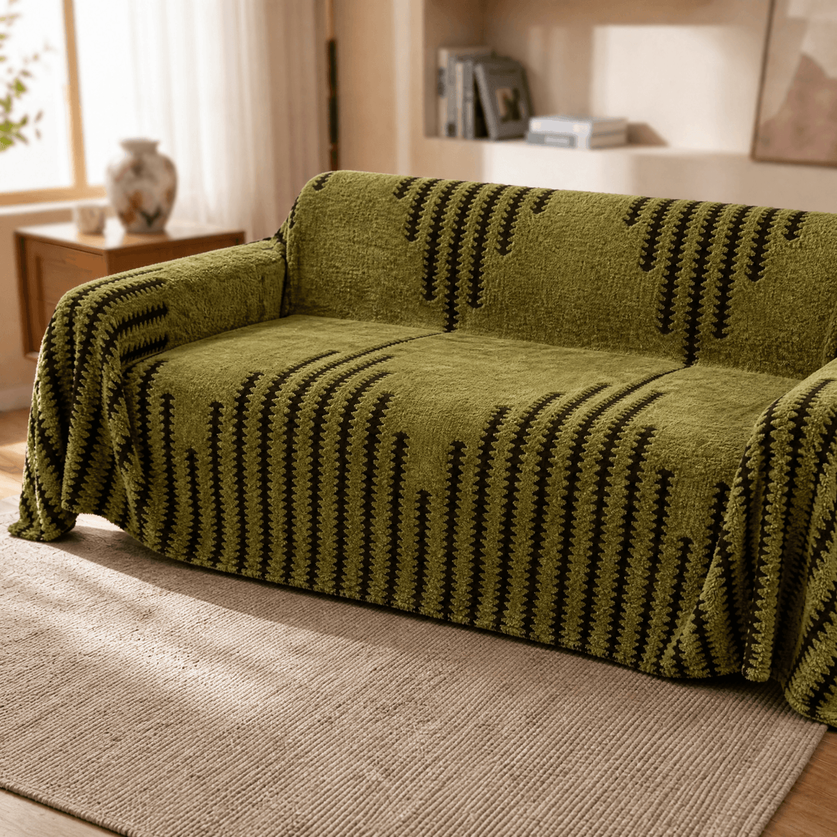 Velura™ | Rutschfester XXL-Plüsch-Sofabezug – Schützt dein Sofa vor Tierhaaren, Kratzern & Flecken!