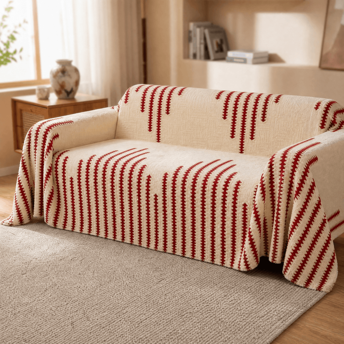 Velura™ | Rutschfester XXL-Plüsch-Sofabezug – Schützt dein Sofa vor Tierhaaren, Kratzern & Flecken!