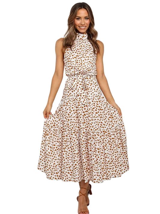 Rosalie | Elegantes Maxikleid mit Neckholder und Print