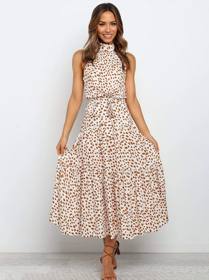 Rosalie | Elegantes Maxikleid mit Neckholder und Print