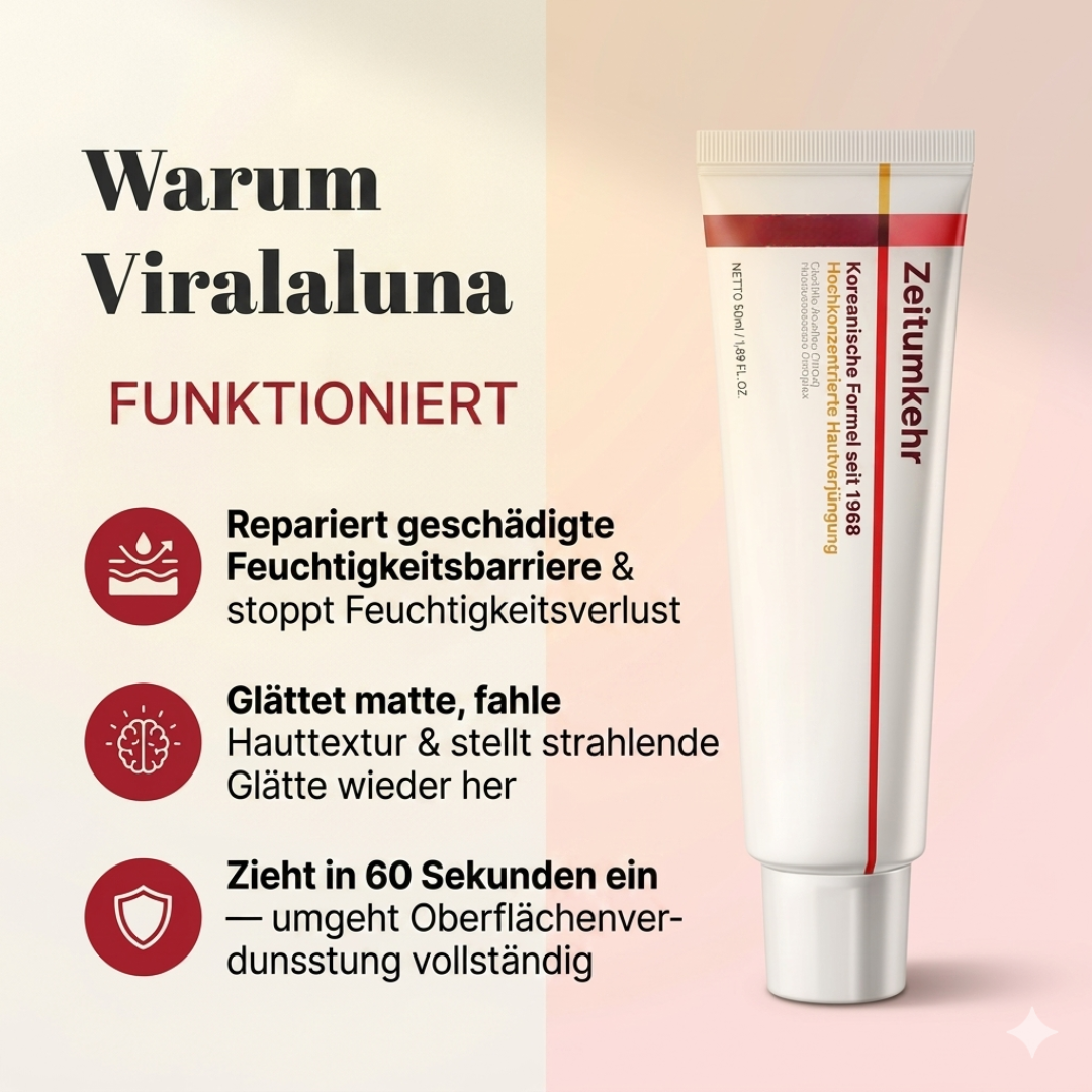 1+1 Gratis | Viralaluna™ Zeit-Umkehr Creme – Intensive Faltenreduktion & Hautstraffung